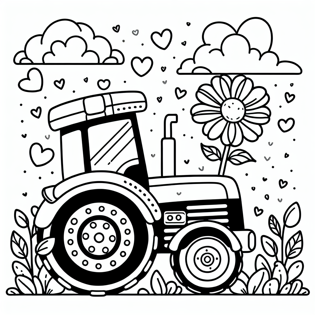 Auf einem fröhlichen Bauernhof, wo die Sonne jeden Morgen die Felder in ein goldenes Licht tauchte, lebte ein besonderer Traktor namens Tilli. Tilli war nicht wie die anderen Traktoren. Er hatte ein freundliches Lächeln und leuchtend blaue Augen, die immer nach neuen Abenteuern suchten. An einem warmen Frühlingstag, als die Vögel lustig zwitscherten und die Blumen in voller Blüte standen, beschloss Tilli, seinen Freundschaftsgeist zu zeigen.
Mit seinem robusten Lenkrad und den kräftigen Reifen begann Tilli seine Fahrt über die Felder. Auf dem Weg pflückte er mit seinem Anhänger eine wunderschöne rote Blume. Sein Ziel war das gemütliche Haus der alten Bäuerin Emma, die immer sehr gut zu ihm und den anderen Maschinen war. Als Tilli mit seinem Anhänger vor Emmas Tür hielt, überreichte er ihr die Blume. Emma strahlte über das ganze Gesicht, und ihr Herz wurde warm vor Freude. Die Herzen, die um Tilli herum zu tanzen schienen, spiegelten die Liebe und Freundschaft wider, die er auf dem Hof verbreitete.
In diesem Augenblick wusste Tilli, dass er nicht nur ein Traktor war, sondern ein wichtiger Freund für alle auf dem Bauernhof.