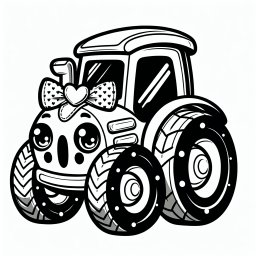 herziger Trecker – Tags: Traktor, Bauernhof, Fliege, Ausmalbild, Feld