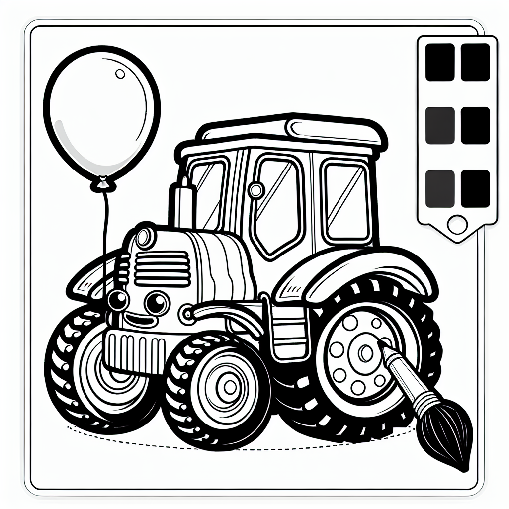 Tauche ein in die farbenfrohe Welt der Bauernhofabenteuer mit unserem fröhlichen Traktor-Ausmalbild! Stell dir vor, wie unser strahlender Traktor über ein weites, sonniges Feld rollt, seine großen Reifen hinterlassen Spuren im weichen Erdreich. Vielleicht zieht er einen Anhänger voller frischer, duftender Heuballen hinter sich her. Während er sein Lenkrad geschickt dreht, weht ein bunter Luftballon fröhlich an seiner Seite im Wind - bereit, die Wolken zu grüßen und die Vögel zu kitzeln.
Dieser lustige Traktor ist mehr als nur eine Maschine; er ist ein Freund, der alles mit Farben zum Leben erweckt. Male ihn in leuchtendem Rot, sonnigem Gelb oder frischem Grün aus und sieh zu, wie er über die Felder schaukelt, bereit für ein neues Abenteuer. Vielleicht ist dieses Bild der Anfang einer Geschichte, in der du und der Traktor gemeinsam das fröhliche Treiben auf dem Bauernhof entdecken. Lass deiner Fantasie freien Lauf und erwecke den Bauernhof mit Farben und Träumen zum Leben!