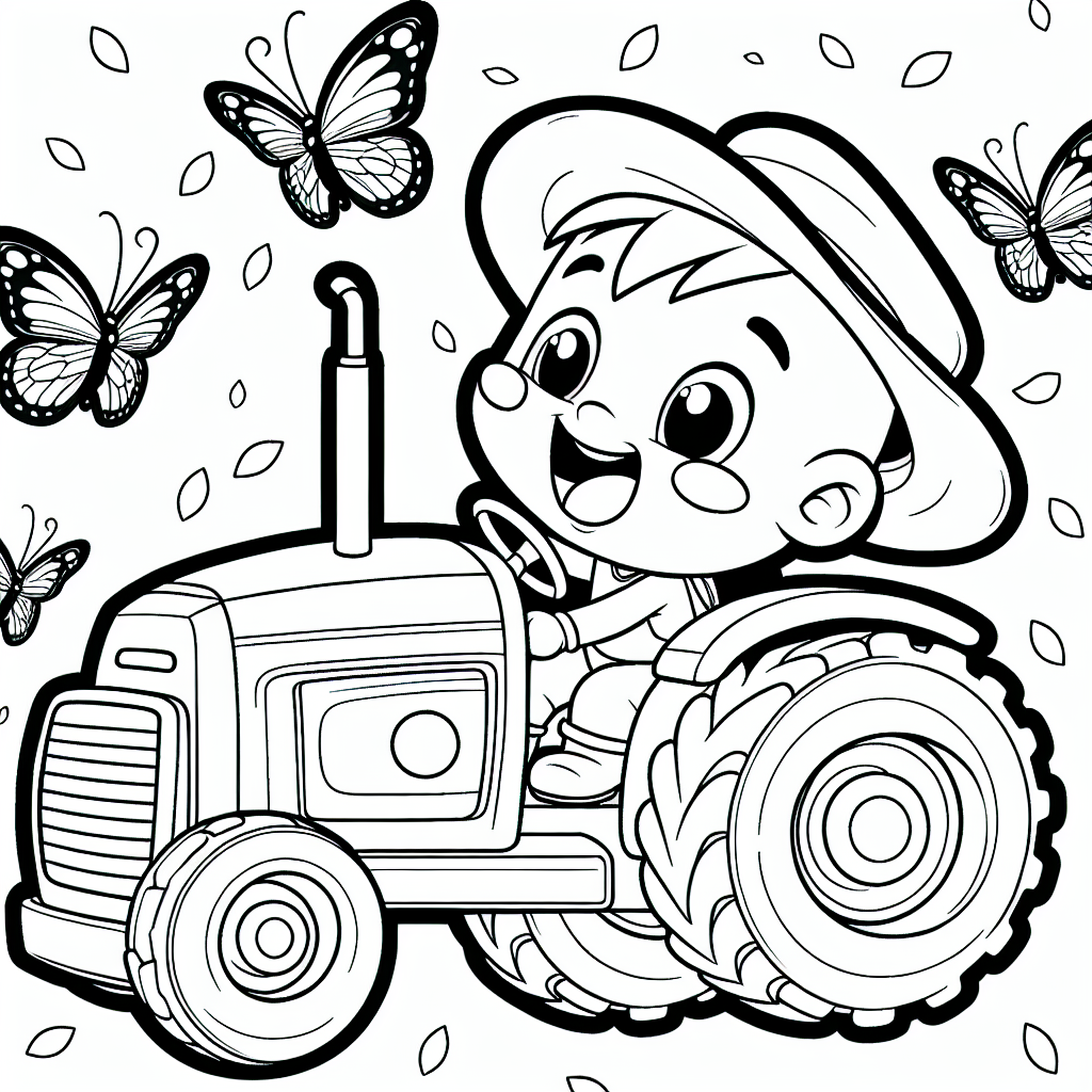 Auf unserem Bild wartet ein besonders fröhlicher Traktor darauf, von dir in bunten Farben zum Leben erweckt zu werden! Dieser aufgeregte Traktor trägt eine coole Mütze, die ihm einen ganz besonderen Look verleiht. Weißt du was? Dieses Traktor-Geheimnis wird nicht jeder sofort entdecken: Wenn du genau hinsiehst, kannst du kleine Flügel an seiner Mütze erkennen. Vielleicht hat der Traktor sich von den Schmetterlingen um ihn herum inspirieren lassen!
Auf dem Bauernhof hilft der Traktor jeden Tag fleißig mit. Er fährt über das weite Feld, zieht schwere Anhänger voller Heu und liebt es, im Sonnenlicht zu glänzen. Die klaren, schwarzen Linien in unserem Ausmalbild lassen dir viel Spielraum für Kreativität. Ob knallrot, sattgrün oder sonnengelb - du entscheidest, welche Farben den Traktor am besten zur Geltung bringen.
Vergiss nicht die großen Reifen, die ihm helfen, durch Matsch und über hügelige Wege zu rumpeln. Und was ist mit dem Lenkrad? Welche Farbe soll es haben, damit unser aufgeregter Traktor seine Abenteuer noch mehr genießen kann?
Lass deiner Fantasie freien Lauf und sieh zu, wie unser Traktor zum farbenfrohen Helden des Bauernhofs wird!
