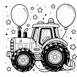 Neugieriger Ballontrekker – Tags: #Abenteuer #Bauernhof #Traktor #Ballon #Sternchen