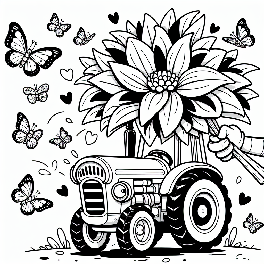 Hol dir deinen Traktor und färbe ihn bunt! Diese vektorisierte Ausmalbild-Illustration zeigt einen neugierigen Traktor, der eine wunderschöne Blume hält. Umrahmt von flatternden Schmetterlingen lädt der Traktor dazu ein, mit leuchtenden Farben versehen zu werden. Die klaren schwarzen Linien dieses Bildes sind ideal für kleine Künstler, die gerade erst das Ausmalen entdecken. Das einfache Design ermöglicht es Kindern, ihrer Kreativität freien Lauf zu lassen.
Während die Kinder den Traktor ausmalen, können Eltern die Gelegenheit nutzen, über das Leben auf dem Bauernhof zu sprechen. Erklären Sie, wie Traktoren auf Feldern arbeiten oder Lasten mit Anhängern transportieren. Dies kann das Verständnis für Landwirtschaft und die wichtige Rolle von Maschinen wie Traktoren fördern. Lassen Sie die Kleinen darüber nachdenken, welche Farben sie für die Reifen, das Lenkrad und andere Teile des Traktors verwenden möchten.
Um die Kreativität weiter zu fördern, könnten Eltern ihre Kinder ermutigen, eine kleine Geschichte darüber zu erfinden, wo der Traktor hinfährt und was er dort tun könnte. Vielleicht besucht er ein Feld voller bunter Blumen oder hilft einem Bauern, die Ernte einzubringen.
Viel Spaß beim Malen!