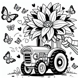 Neugieriger Landfreund – #Traktor #Bauernhof #Ausmalbild #Kreativitätfördern #Kinderaktivität