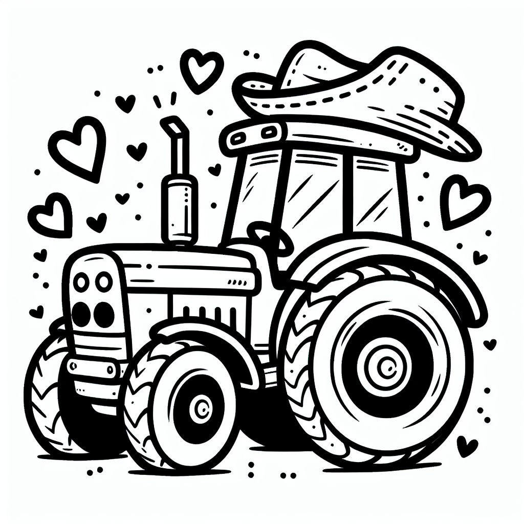 Willkommen auf dem Bauernhof der Fantasie! Hier wartet ein ganz besonderer Traktor darauf, von dir zum Leben erweckt zu werden. Stell dir vor: Ein ruhiger Traktor steht stolz auf dem Feld und genießt die Sonnenstrahlen. Aber Moment mal, was hat er da auf dem Dach? Einen Hut voller Herzen! Dieser herzliche Hut macht unseren Traktor noch besonderer und lädt dich dazu ein, ihn in deinen Lieblingsfarben zu gestalten.
Er hat große, runde Reifen, die bereit sind, über das Feld zu rollen, einen Anhänger hinten dran, um alle möglichen Schätze vom Bauernhof zu transportieren, und ein glänzendes Lenkrad, das darauf wartet, von kleinen Händen gedreht zu werden.
Und nun kommt unser kleines Rätsel: Was ist es, das ohne Beine läuft und doch die Felder bestellt? Denke nach, es ist der Star unseres Bildes und liebt es, den Bauern bei der Arbeit zu helfen.
Sobald du das Rätsel gelöst hast, schnapp dir deine Buntstifte und lass deiner Kreativität freien Lauf!