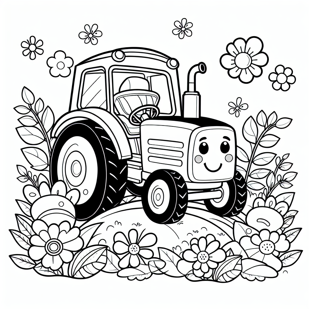 Schau dir dieses fröhliche Traktor-Ausmalbild an! Unser strahlender Traktor sitzt gemütlich auf einem großen Felsen und wird von hübschen Blumen umgeben. Doch wusstest du das geheime Abenteuer, das dieser Traktor erlebt hat? Er ist nämlich der mutigste Traktor auf dem ganzen Bauernhof! Eines Tages, als er über die weiten Felder fuhr, entdeckte er einen besonderen Ort auf einem Hügel. Von dort aus hatte er die besten Aussichten auf das gesamte Land.
Die dicken schwarzen Linien des Bildes machen es einfach für dich, diesen mutigen Traktor mit leuchtenden Farben zu füllen. Vielleicht möchtest du seine Reifen schwarz und glänzend ausmalen oder das Lenkrad in einer lustigen Farbe gestalten. Und schau, ob du den Anhänger entdecken kannst, den der Traktor manchmal mit sich zieht, um frische Ernten vom Feld zu transportieren!
Hast du auch Lust, die Blumen in bunten Farben auszumalen? Vielleicht sehen sie in Gelb, Rot oder Blau besonders schön aus. Deiner Fantasie sind keine Grenzen gesetzt!
Viel Spaß beim Ausmalen und entdecke immer wieder neue Abenteuer mit unserem tapferen Traktor!