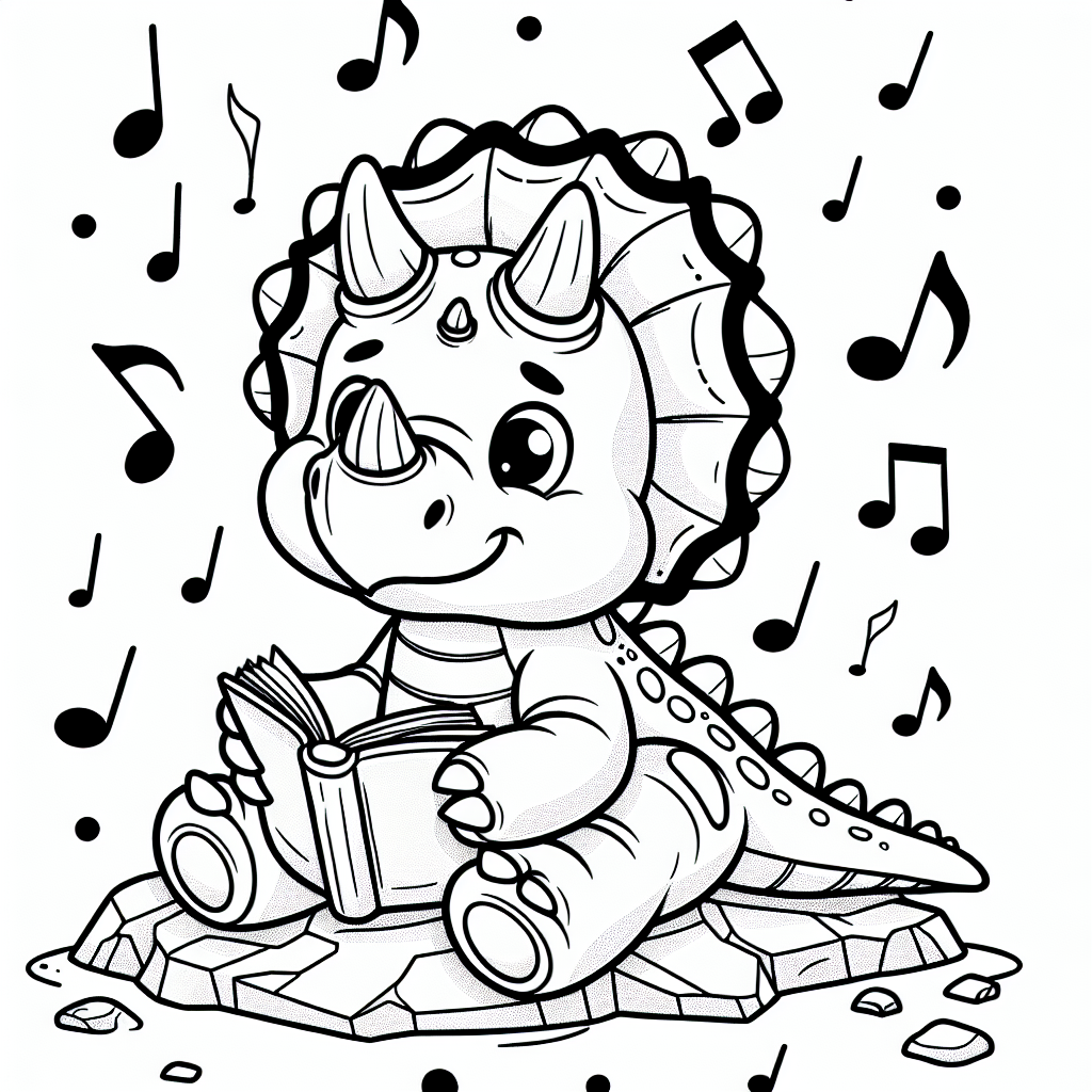 Lesefreund Triceratops - #Triceratops #Dinosaurier #Ausmalbild #Kreativität #Urzeitwald