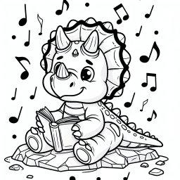 Lesefreund Triceratops - #Triceratops #Dinosaurier #Ausmalbild #Kreativität #Urzeitwald