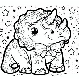 verschmitzter fliegensaurier - Tags: Triceratops, Ausmalen, Dinosaurier, Urzeitwald, Kreativität.