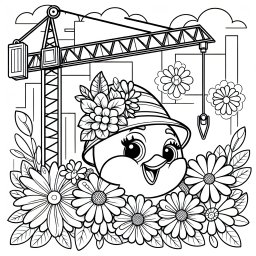 Fröhlicher Blütenkran – #Turmkran #Freundschaft #Kreativität #Abenteuer #Blumen