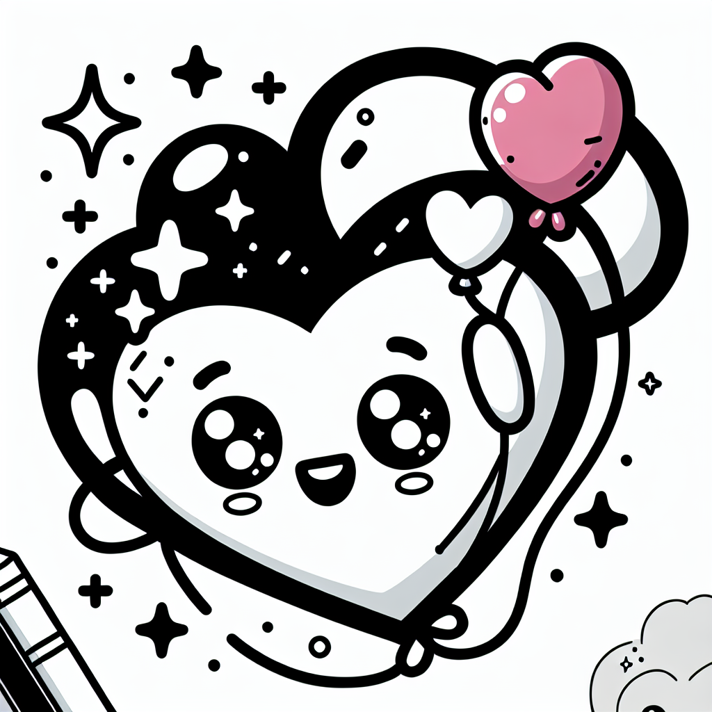 Fröhlicher Sternzauber - #Valentinstag #Herzballon #Liebesbrief #Kinderkreativität #Ausmalen