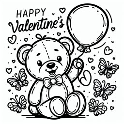 Verspieltes Herz – Tags: Herzen, Valentinstag, Ausmalen, Kreativität, Schmetterlinge