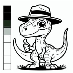 Neugierig-Schnabel - Dinosaurier, Velociraptor, Ausmalbild, Kreativität, Abenteuer