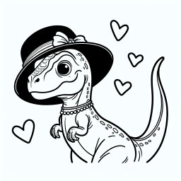 Neugier-Raptor – Tags: Velociraptor, Dinosaurier, Ausmalbild, Kreativität, Kinder.