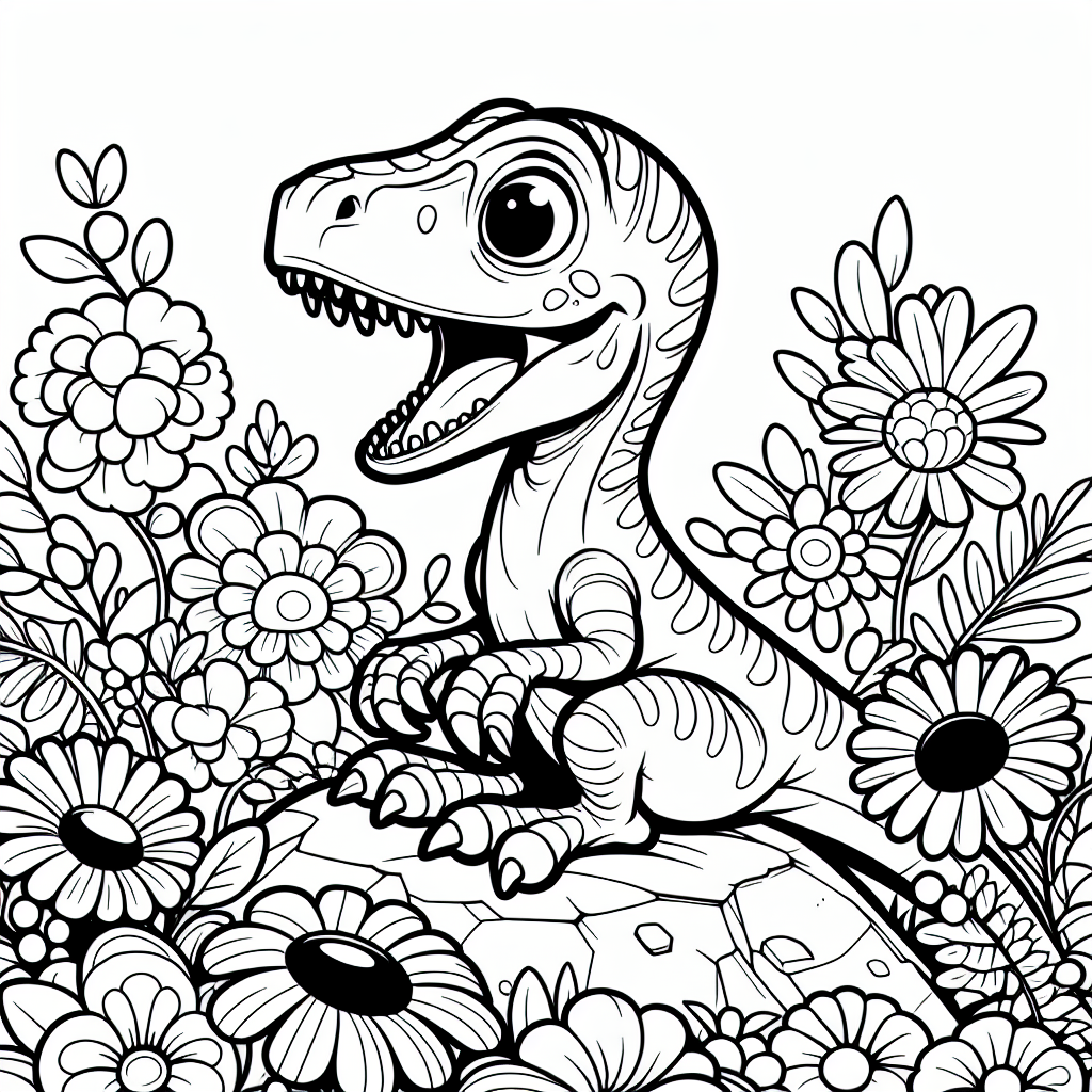 Tanzfreudiger Dino - Tags: Velociraptor, Schnelligkeit, Federkleid, Dinosaurier, Kreativität