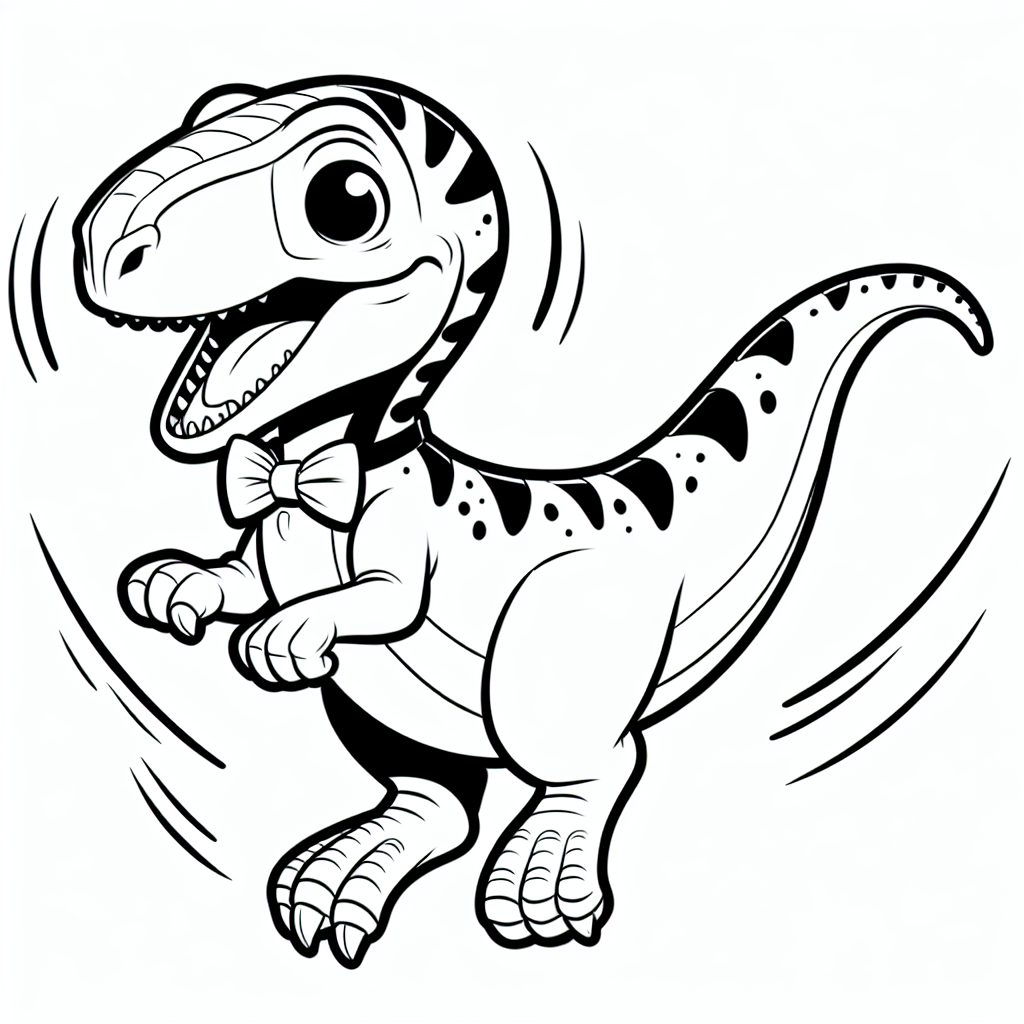 Velociraptor - Tauche ein in die Welt der Dinosaurier! Hier siehst du einen fröhlichen Velocira
