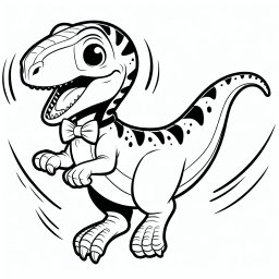 Velociraptor - Tauche ein in die Welt der Dinosaurier! Hier siehst du einen fröhlichen Velocira