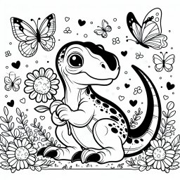 Spielblütenraptor – #Velociraptor #Dinosaurier #Federkleid #Schnelligkeit #Ausmalbild