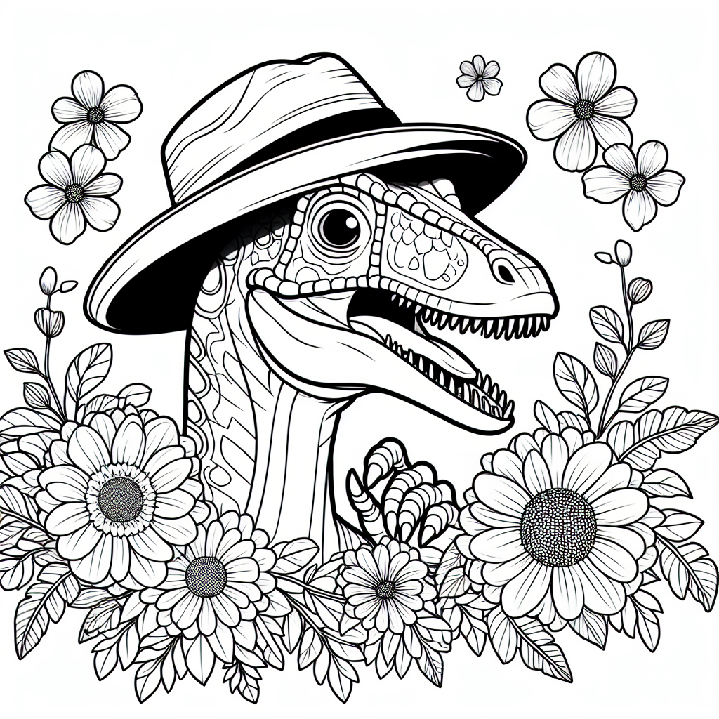 Tauche ein in die spannende Welt der Dinosaurier und entdecke unseren lustigen Velociraptor, der einen schicken Hut trägt und von bunten Blumen umgeben ist! Dieses Ausmalbild mit seinen klaren schwarzen Linien und einfachen Formen ist perfekt für kleine Künstler. Egal, ob du knallige Farben oder Pastelltöne wählst, deiner Kreativität sind keine Grenzen gesetzt!
Der Velociraptor war einer der schnellsten und schlauesten Dinosaurier. Mit seinem federartigen Kleid konnte er blitzschnell durch die Landschaft flitzen. Velociraptoren jagten oft in Gruppen, um erfolgreich Beute zu machen. Manchmal werden sie auch als die schlauen Dinos bezeichnet, da sie sehr clever waren. Stell dir vor, wie dieser flinke Dino vielleicht durch bunte Blumenfelder jagt, spielerisch seinen Hut trägt und mit seinen Freunden auf Abenteuer geht!
Mini-Quiz:
1. Welche besondere Eigenschaft hatte das Federkleid des Velociraptors?
2. Warum jagten Velociraptoren oft in Gruppen?
3. Was trägt der Velociraptor auf dem Bild auf seinem Kopf?