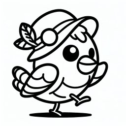 Verschmitzter Schnabel – Tags: Ausmalen, Vogel, Kreativ, Kinder, Farbenfreude