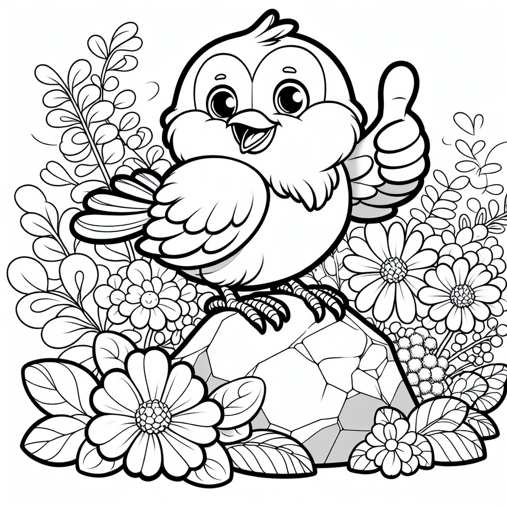 Fröhlicher Felsenfreund - #Vögel #Ausmalbild #Kinderfreundlich #Natur #Kreativität