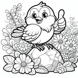 Fröhlicher Felsenfreund - #Vögel #Ausmalbild #Kinderfreundlich #Natur #Kreativität