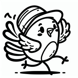 Fröhliche Hutamsel - Tags: Ausmalbild, Vögel, Kreativität, Kinderkunst, Natur erleben
