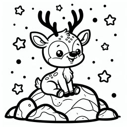 Frecher Sterngruß – #Weihnachtsmann, #Geschenke, #Sterne, #Ausmalbild, #Weihnachtszauber