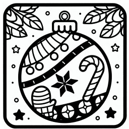 Weihnachten mit Glanz - Weihnachten malen, Wintermorgen Ausmalbild, festliche Details