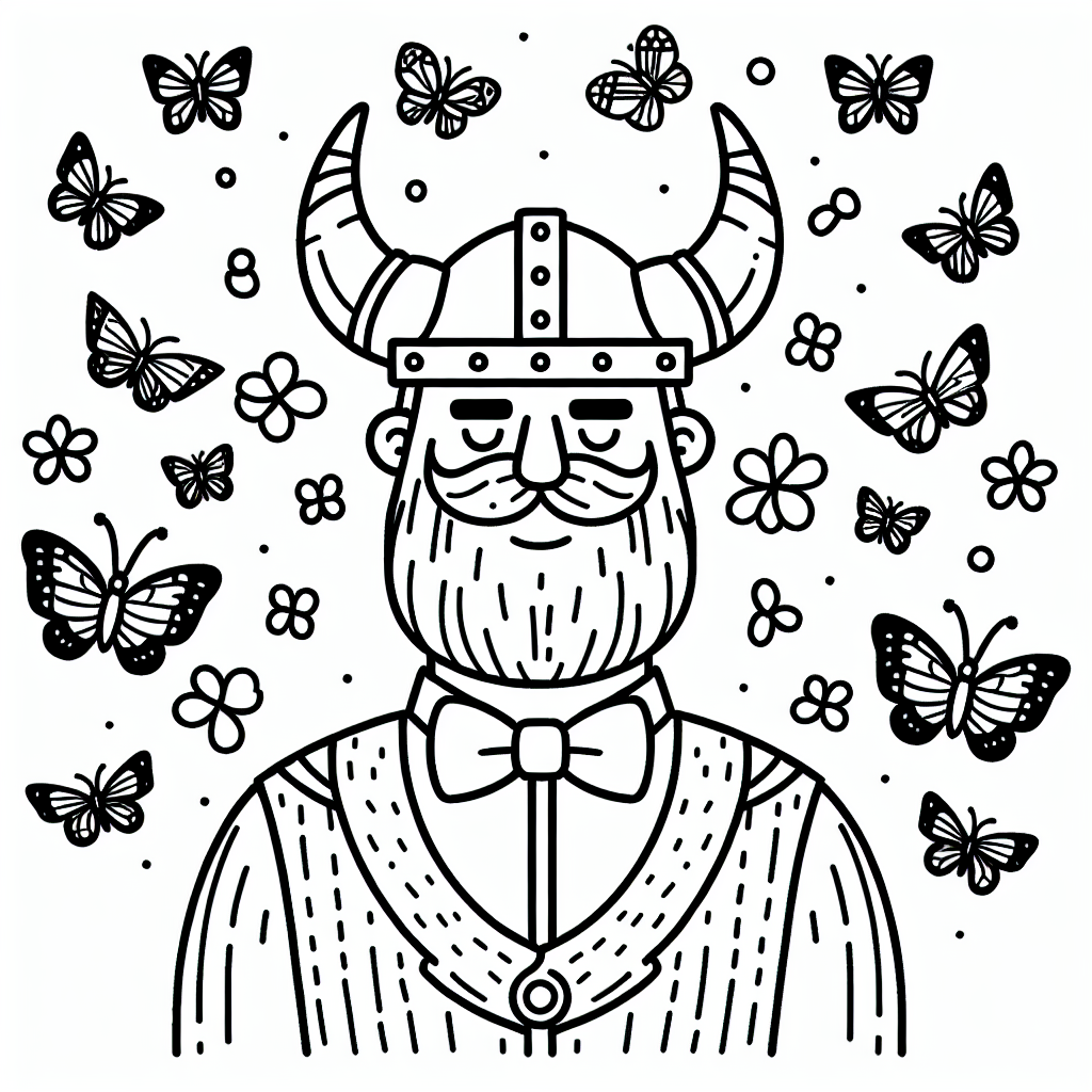 Verträumter Schmetterling - #Wikinger, #Schmetterlinge, #Fliege, #Ausmalbild, #KreativAbenteuer