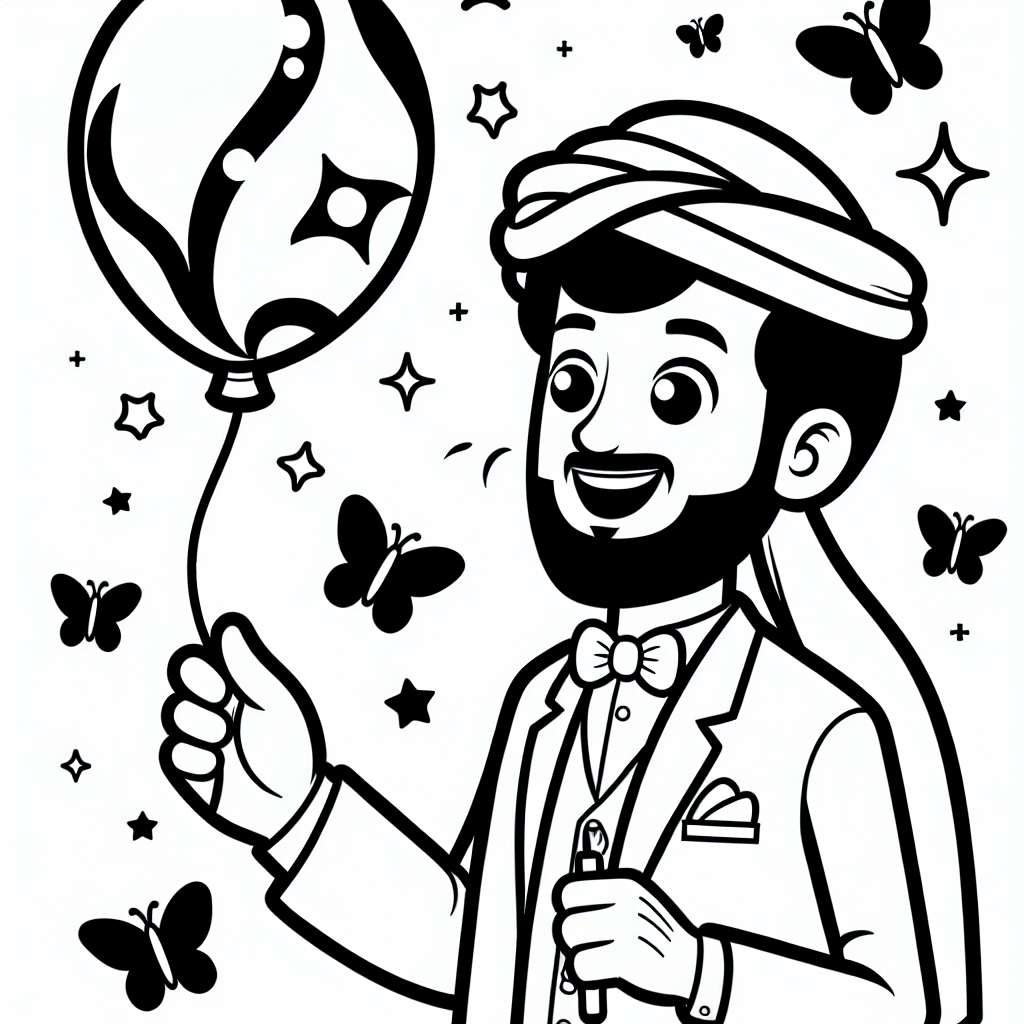 Willkommen in der zauberhaften Welt des fröhlichen Zauberers! In diesem Ausmalbild steht unser Magier in der Mitte der Seite, umgeben von bunten Schmetterlingsluftballons, die darauf warten, mit Farbe zum Leben erweckt zu werden. Mit seinem spitzen Hut und dem glänzenden Zauberstab in der Hand, scheint er bereit, einen geheimnisvollen Zauberspruch zu wirken. Der große Kessel neben ihm brodelt voller Magie, bereit für ein neues Abenteuer.
Eltern können diese Zeichnung als Gelegenheit nutzen, die Kreativität ihrer Kinder zu fördern. Geben Sie Ihrem Kind die Freiheit, Farben und Muster zu wählen, die es inspiriert. Vielleicht möchte Ihr Kind den Zauberstab in einem leuchtenden Blau oder den Hut in einem märchenhaften Lila einfärben. Ermutigen Sie Ihr Kind, Geschichten um den Zauberer zu erfinden - was für ein Zauberspruch wird er wirken? Welche Abenteuer erwarten ihn mit seinen Schmetterlingsfreunden? Solche Aktivitäten fördern nicht nur die Vorstellungskraft, sondern auch die Ausdrucksfähigkeit und das Selbstbewusstsein Ihres Kindes.
Lassen Sie Ihrer Fantasie freien Lauf, während Sie in diese magische Welt eintauchen!