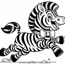 Hüpfendes Flitzebra - Tags: Ausmalbild, Zebra, Kreativität, Farben, Kinderkunst