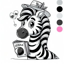 glückliches Buchzebra - 3. Machen Sie das Ausmalen zu einem lustigen Wettbewerb innerhalb der Familie, indem jeder sein eigenes Zebra gestaltet und