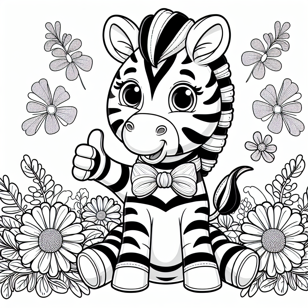 Fröhliches Daumenzebra - #Zebra, #Ausmalbild, #Kinder, #Kreativität, #Spass