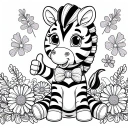 Fröhliches Daumenzebra - #Zebra, #Ausmalbild, #Kinder, #Kreativität, #Spass