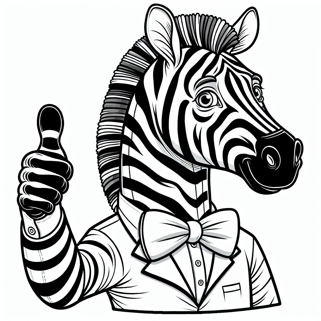 Daumenzebra fröhlich - #Zebra #Ausmalbild #Kinder #Tiere #Kreativität