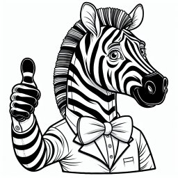 Daumenzebra fröhlich - #Zebra #Ausmalbild #Kinder #Tiere #Kreativität