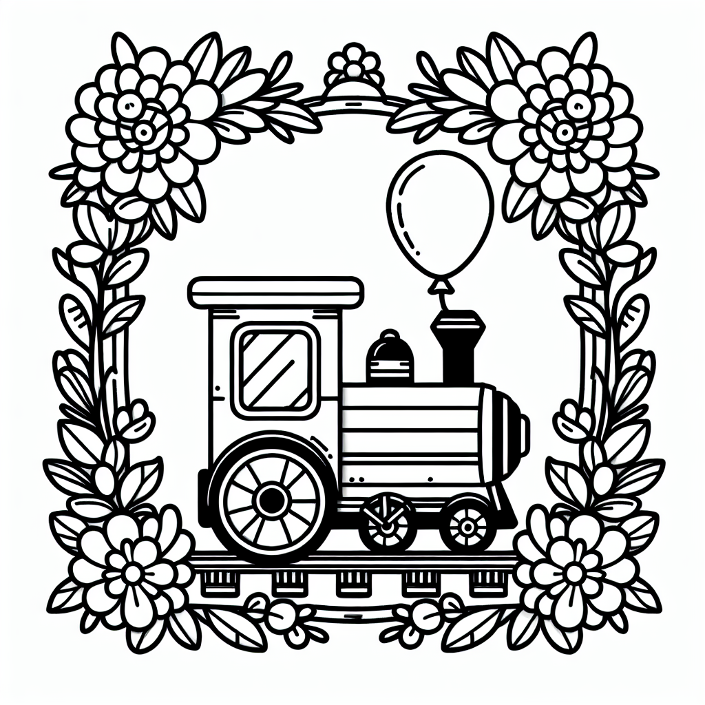 Tauche ein in die bunte Welt der Züge und Luftballons! Auf diesem Ausmalbild siehst du einen fröhlichen Zug, der über die Schienen tuckert. Die Lokomotive zieht ihre Waggons stolz am Bahnhof vorbei, während hübsche Blumen den Rand des Bildes schmücken. Die klaren, fettgedruckten Linien helfen kleinen Künstlern, das Bild einfach und präzise auszumalen.
Eltern können die Kreativität ihrer Kinder fördern, indem sie sie ermutigen, verschiedene Farben für die einzelnen Teile des Zuges und der Umgebung zu verwenden. Lassen Sie Ihr Kind die Lokomotive in kräftigen Rot- oder Blautönen gestalten, während die Waggons in bunten Farben erstrahlen. Es könnte auch spannend sein, die Luftballons in unterschiedlichen Mustern zu verzieren, wie zum Beispiel mit Streifen oder Punkten.
Um die Vorstellungskraft weiter anzuregen, könnten Sie gemeinsam Geschichten über den Zug und seine Reise erfinden. Wo fährt der Zug hin? Welche Abenteuer erwarten ihn am nächsten Signal? Solche Erzählungen machen das Ausmalen zu einem ganz besonderen Erlebnis und fördern das Erzählen und die Sprachentwicklung Ihres Kindes.