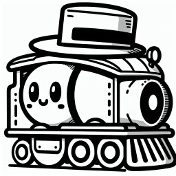 Neugieriger Mützenzug – #Tags: Züge, Lokomotive, Ausmalbild, Kreativität, Bahnfahrt