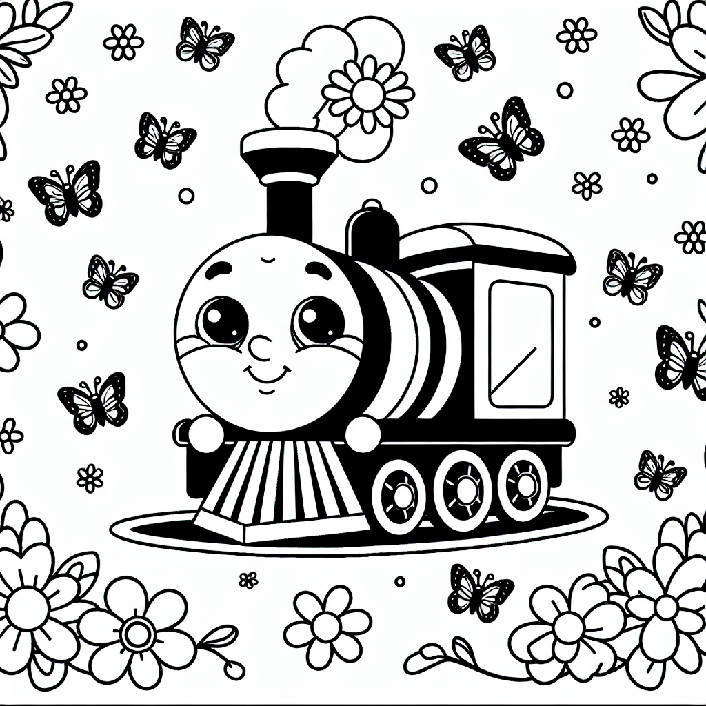 Willkommen auf einer bunten Reise mit unserer lustigen Lokomotive, die nicht nur über Schienen dampft, sondern auch eine fröhliche Blume in ihrem Schornstein hält! Umgeben von flatternden Schmetterlingen, ist diese Lokomotive bereit, in ein lebhaftes Kunstwerk verwandelt zu werden. Die klaren schwarzen Linien machen es einfach, die Lokomotive genau so bunt zu gestalten, wie du es möchtest.
Stelle dir vor, der Bahnhof ist voller Farben, während du mit leuchtenden Tönen die Schmetterlinge ausmalst. Vielleicht sind sie gelb wie die Sonne oder so bunt wie ein Regenbogen! Die Lokomotive kann in traditionellen Farben wie Rot und Schwarz erstrahlen, oder du probierst etwas ganz Neues aus - vielleicht Blau mit grünen Streifen! Denke daran, die Schienen nicht zu vergessen, die sich wie eine endlose Straße unter der fröhlichen Lokomotive erstrecken. Und wer weiß, vielleicht peppen ein paar bunte Signale das Bild zusätzlich auf.
Ob du nun alle Waggons in unterschiedlichen Farben gestaltest oder die Blume in einen Regenbogen verwandelst, wichtig ist nur, dass du Spaß hast! Lass deiner Fantasie freien Lauf und mach dieses Bild zu deinem eigenen farbenfrohen Abenteuer.
