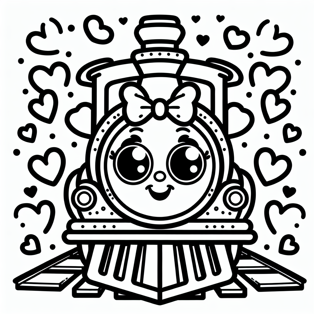 Tauche ein in die spannende Welt der Züge! Auf diesem tollen Ausmalbild siehst du einen fröhlichen Zug, der dich auf eine bunte Reise mitnimmt. Der Zug hat eine große, lachende Lokomotive mit einer hübschen Schleife auf dem Schornstein und lustigen Herzchen an den Seiten. Das Bild zeigt auch die langen Schienen, auf denen der Zug fährt, und im Hintergrund ist ein kleiner Bahnhof zu sehen, wo Menschen eifrig ein- und aussteigen. Die Waggons sind voller Freude und warten nur darauf, von dir mit deinen Lieblingsfarben ausgemalt zu werden.
Vielleicht möchtest du den Himmel in strahlendem Blau leuchten lassen oder die Lokomotive in einem kräftigen Rot erstrahlen? Die klaren schwarzen Linien geben dir viel Platz, deine Kreativität so richtig auszuleben!
**Mini-Quiz:**
1. Was trägt die Lokomotive auf dem Schornstein?
2. Welche Formen findest du an den Seiten des Zuges?
3. Welches Gebäude siehst du im Hintergrund des Bildes?
4. Auf welchen Linien fährt der Zug?
Viel Spaß beim Ausmalen und Rätseln!