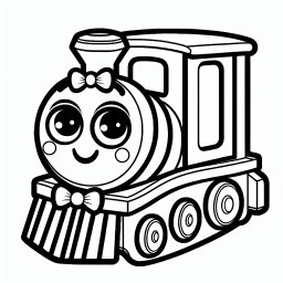 Verspielter Flugzug – **Tags:** Zug, Ausmalen, Cartoon, Kinder, Spielspaß