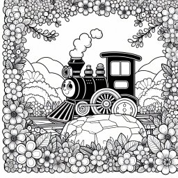 Blumenlokomotive – #Zug #FantasieReise #Blumenzauber #Kreativsein #Ausmalspaß