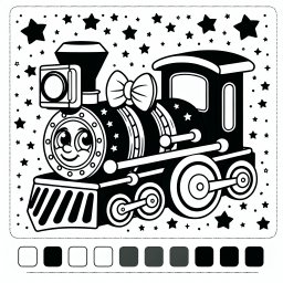Fliegender Fröhlichzug – Tags: Züge, Lokomotive, Ausmalen, Kinder, Kreativität