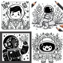 Vorschau für Ausmalheft: Astronaut