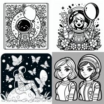 PDF-Themenheft: Ausmalheft: Astronautin – Vorschau