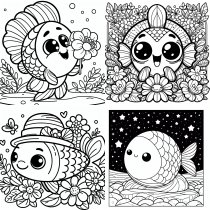 Vorschau für Ausmalheft: Fische