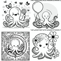 Vorschau für Ausmalheft: Oktopus