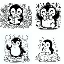 Vorschau für Ausmalheft: Pinguine