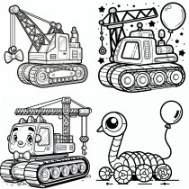 PDF-Themenheft: Ausmalheft: Raupenkran – Vorschau