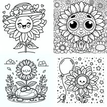 Vorschau für Ausmalheft: Sonnenblumen